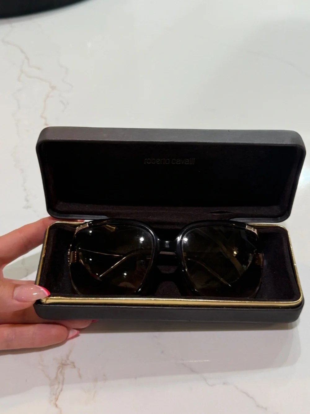 Roberto Cavalli Oversized Gradient Sunglasses | Brown Gold | Case Included